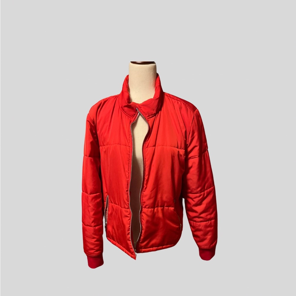 Kendall & Kylie Red Puffer Jacket L